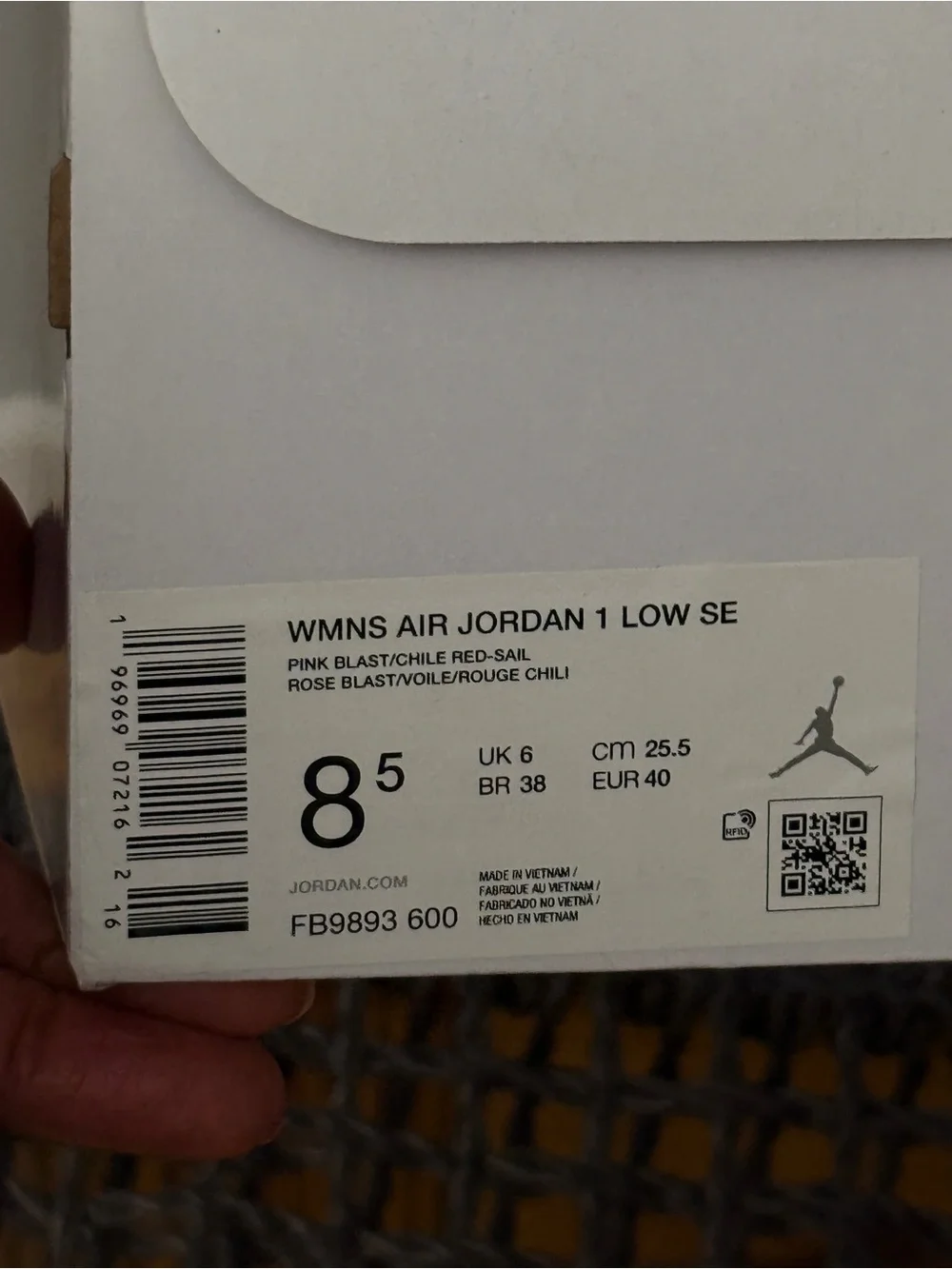 Nike Women’s Air Jordan 1 Low SE Pink Blast Sz 8.5